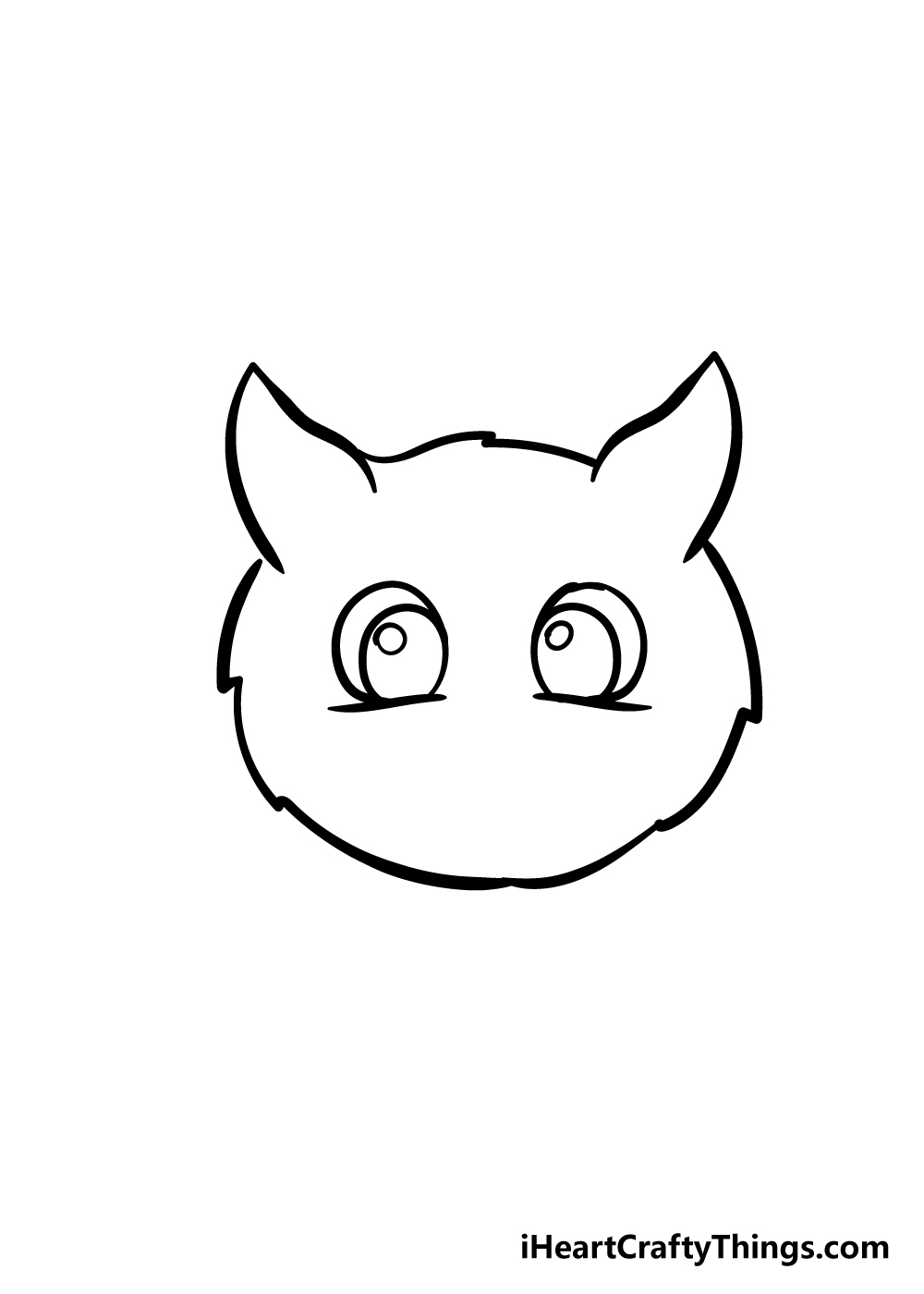 cat face drawing step 4