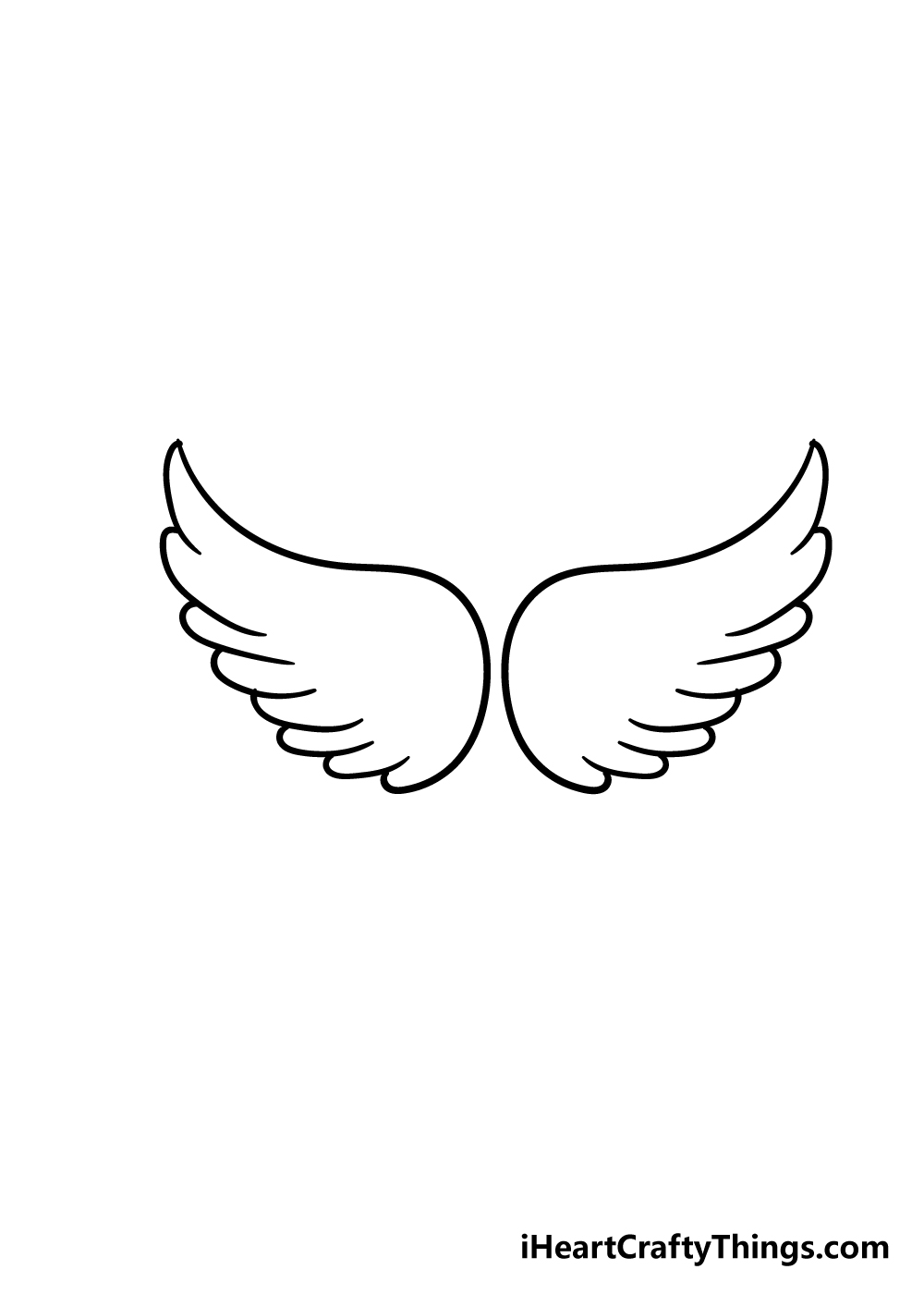 angel wings drawing step 4
