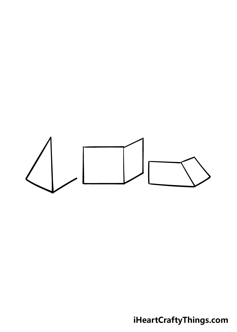 3D shapes drawing step 4