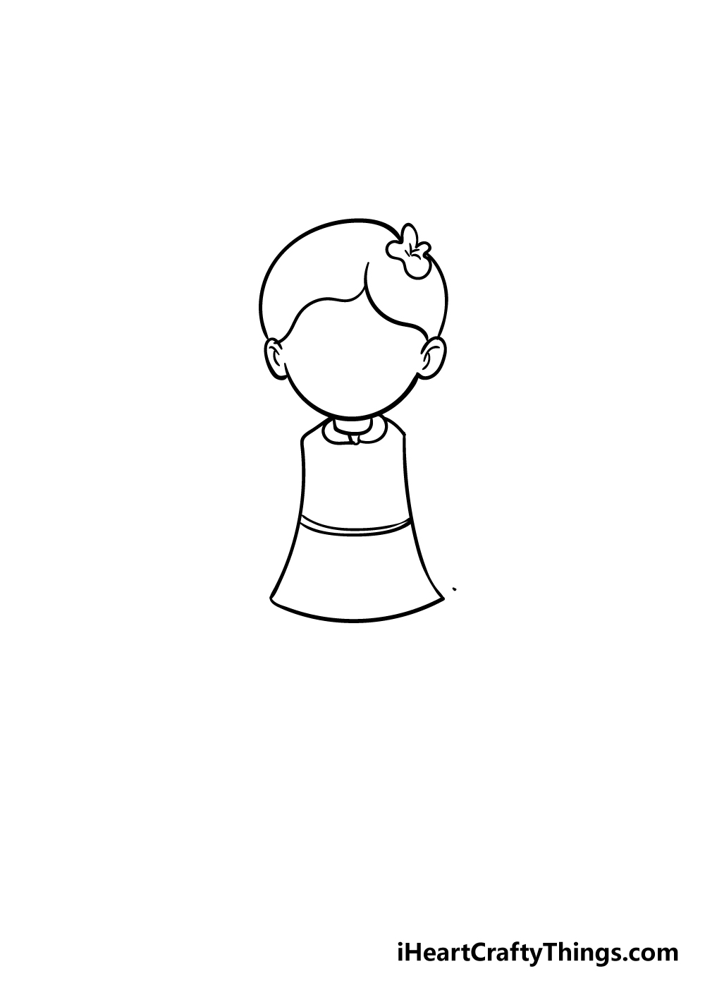 cartoon girl drawing step 4