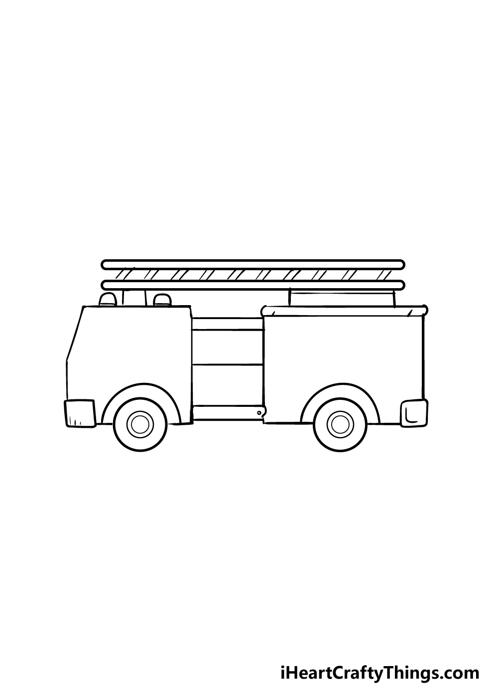 fire truck drawing step 4