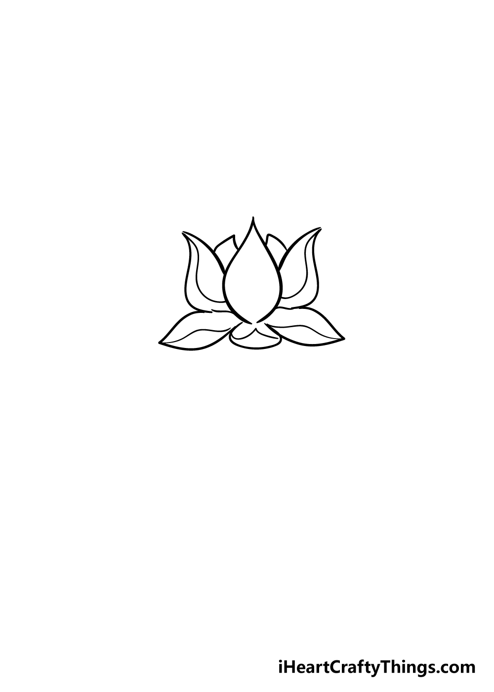 lotus flower drawing step 4