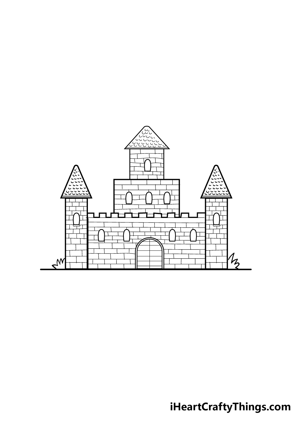 castle drawing step 5