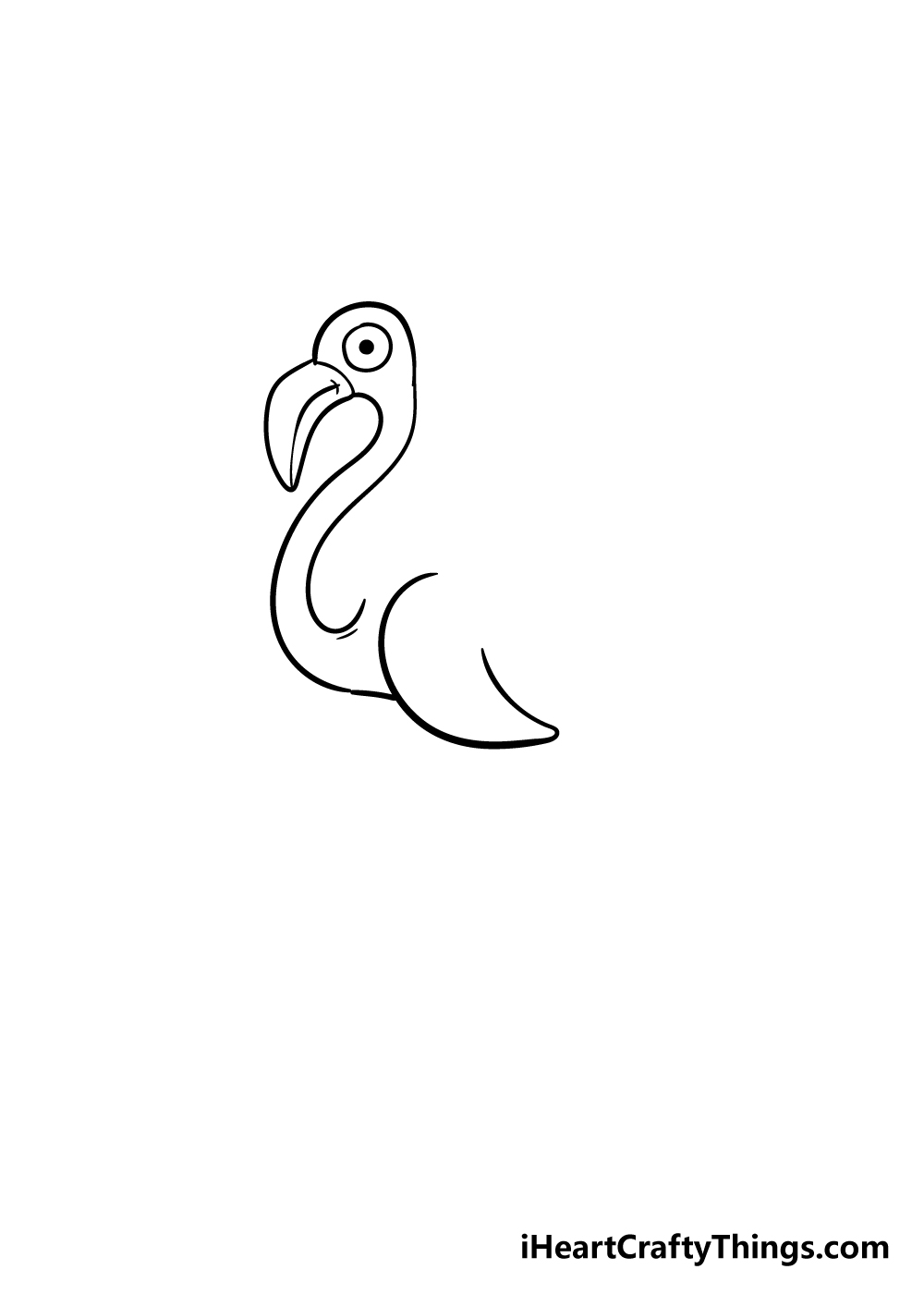 flamingo drawing step 5