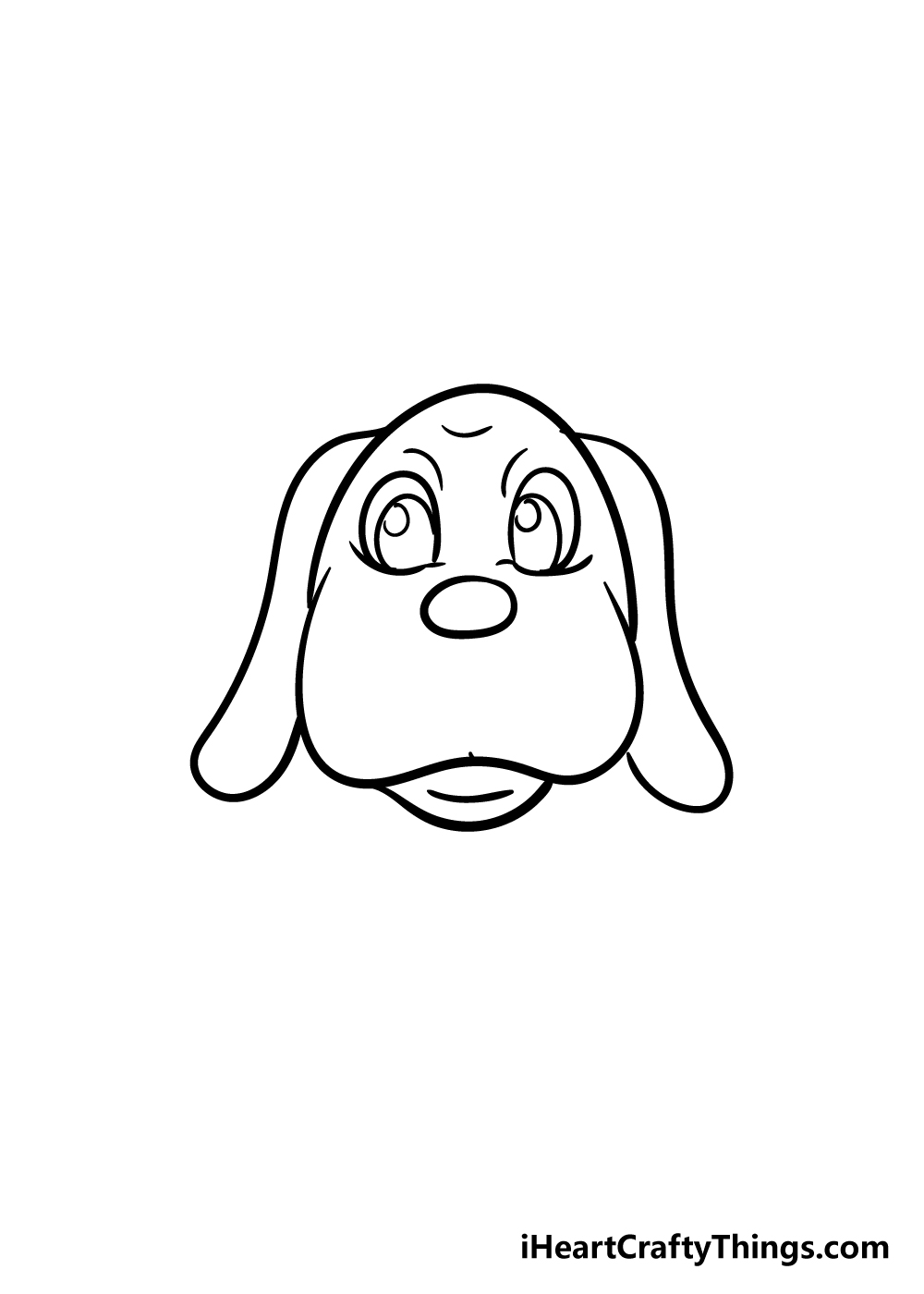 dog face drawing step 5