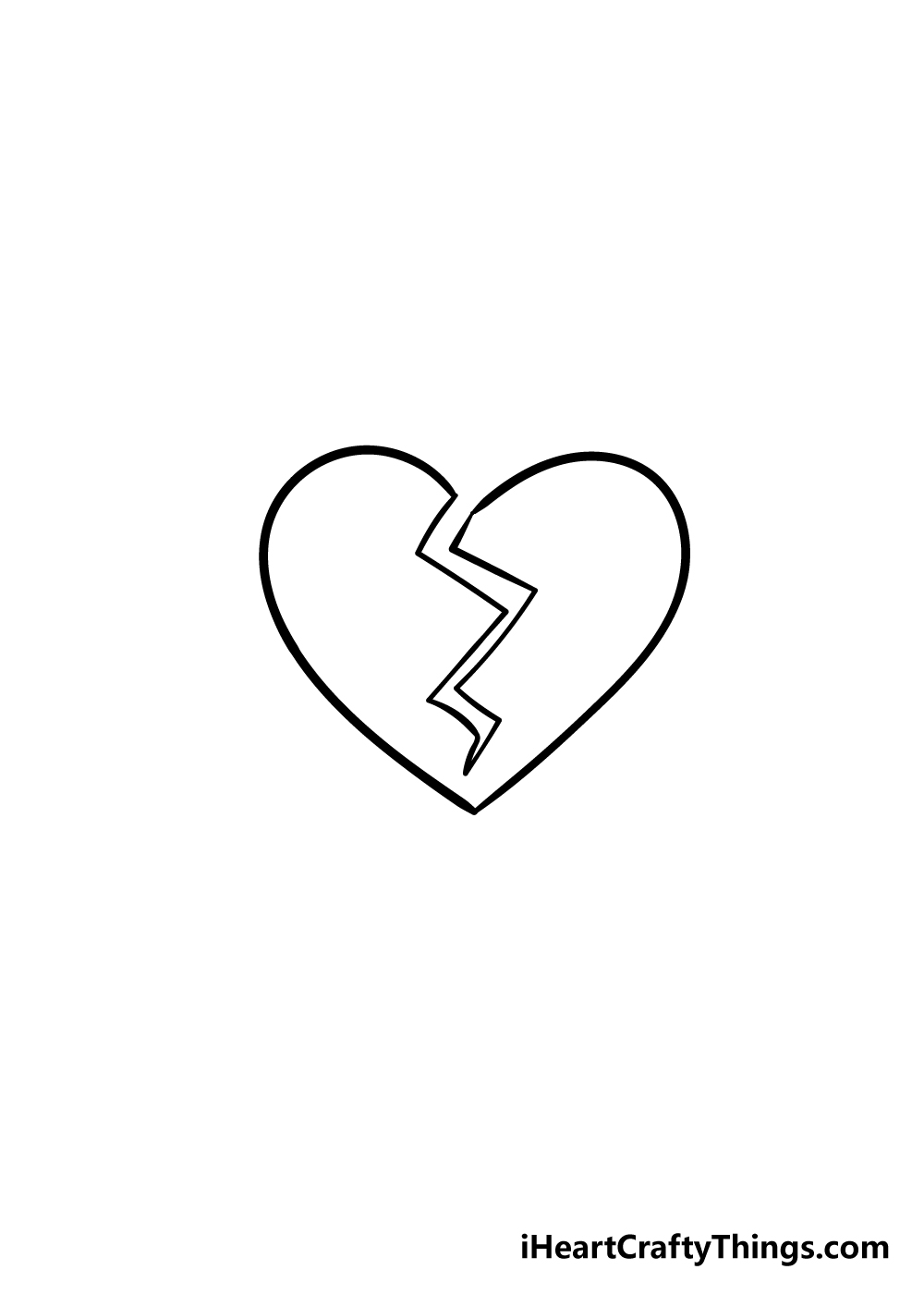 broken heart drawing step 5