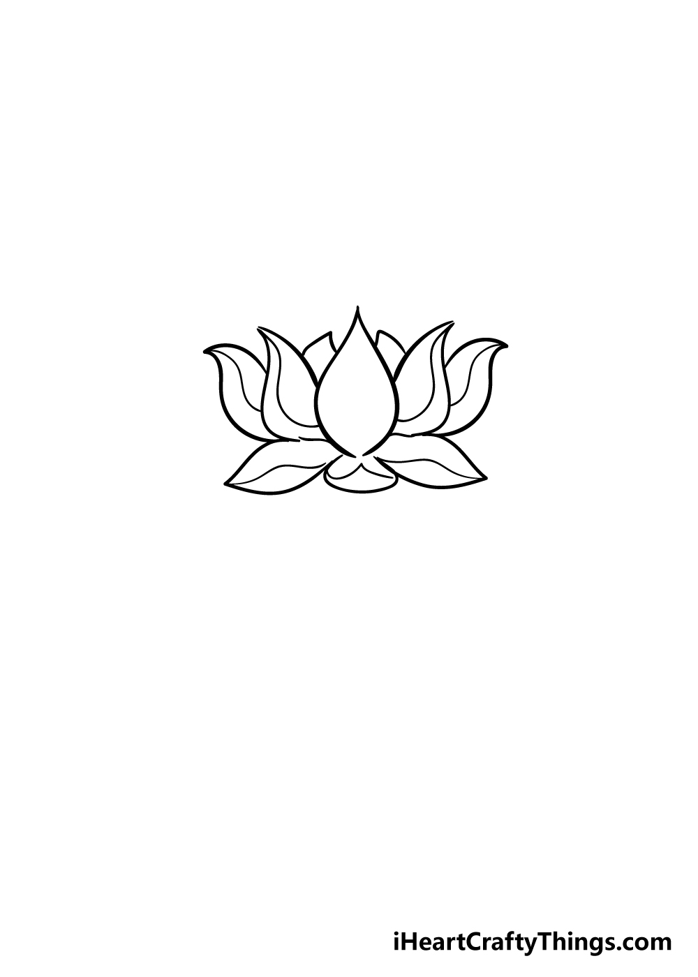 lotus flower drawing step 5