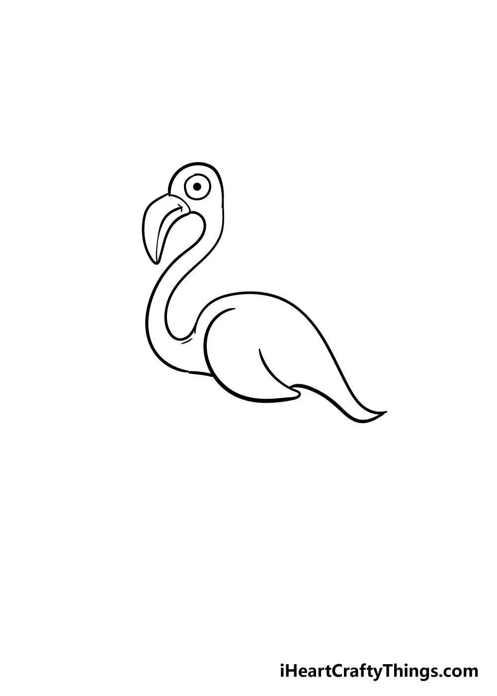 flamingo drawing step 6