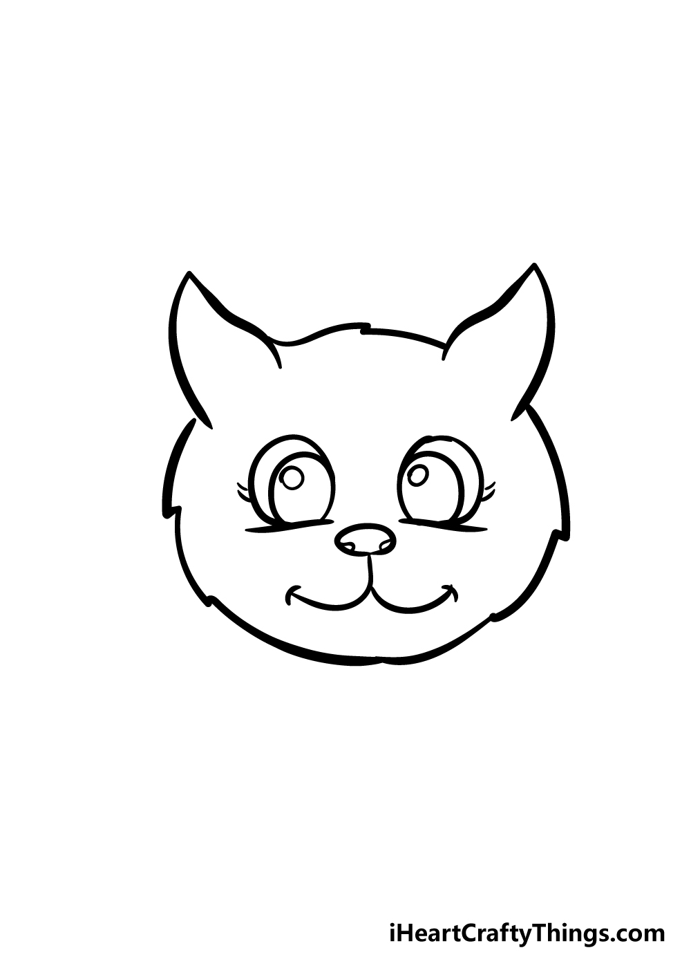 cat face drawing step 6