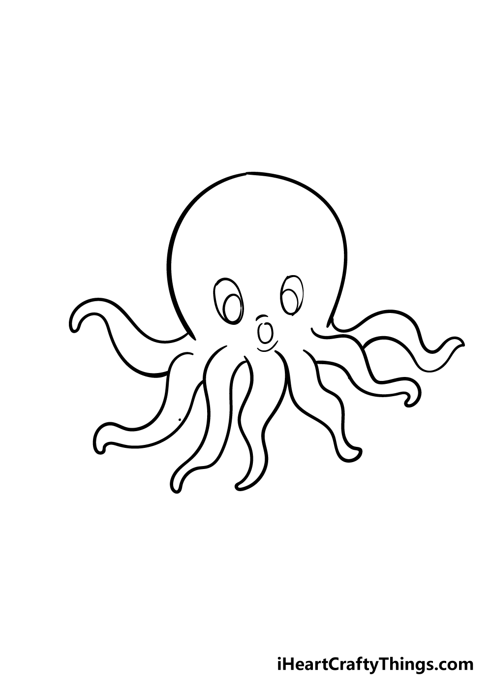 octopus drawing step 6