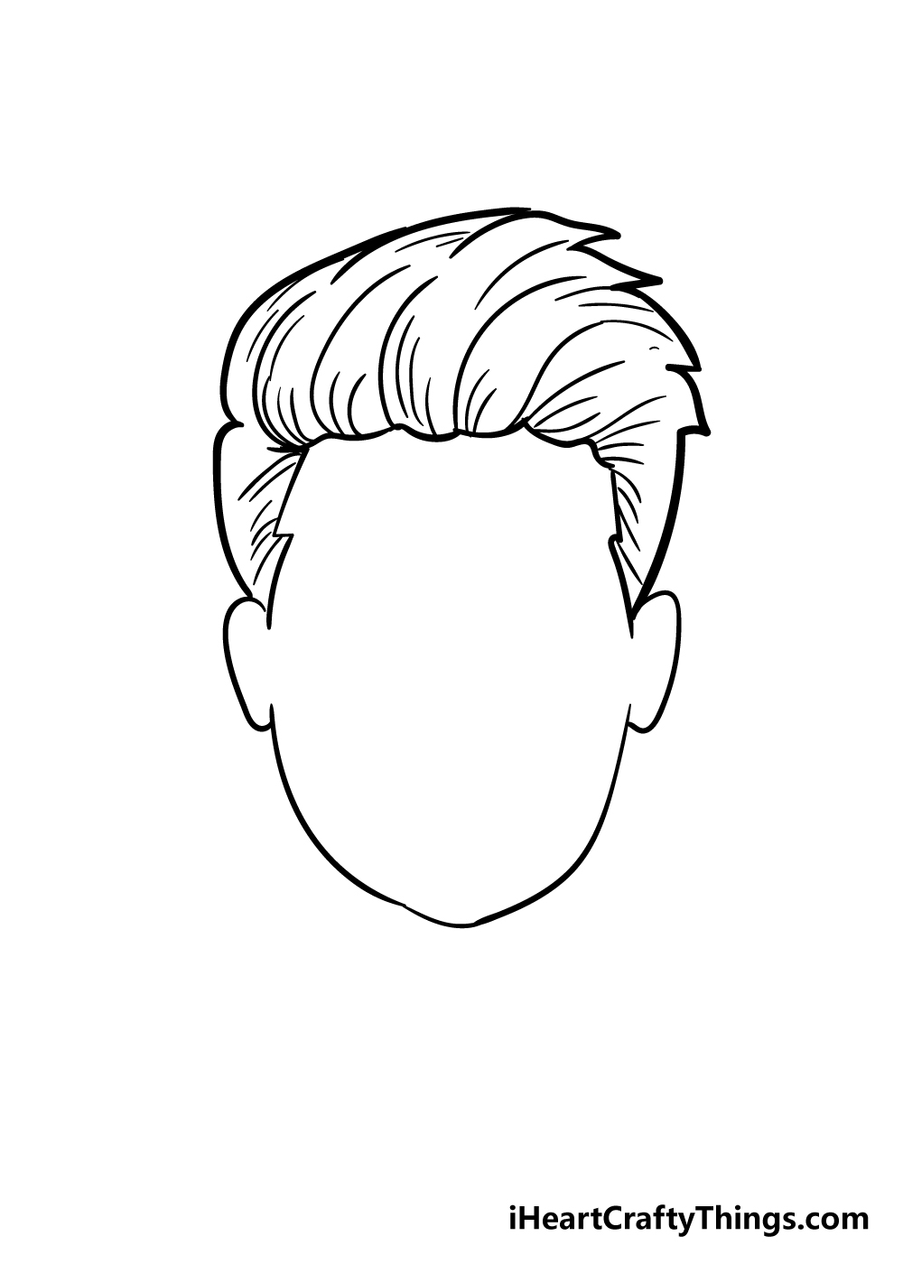 boy's hair drawing step 6