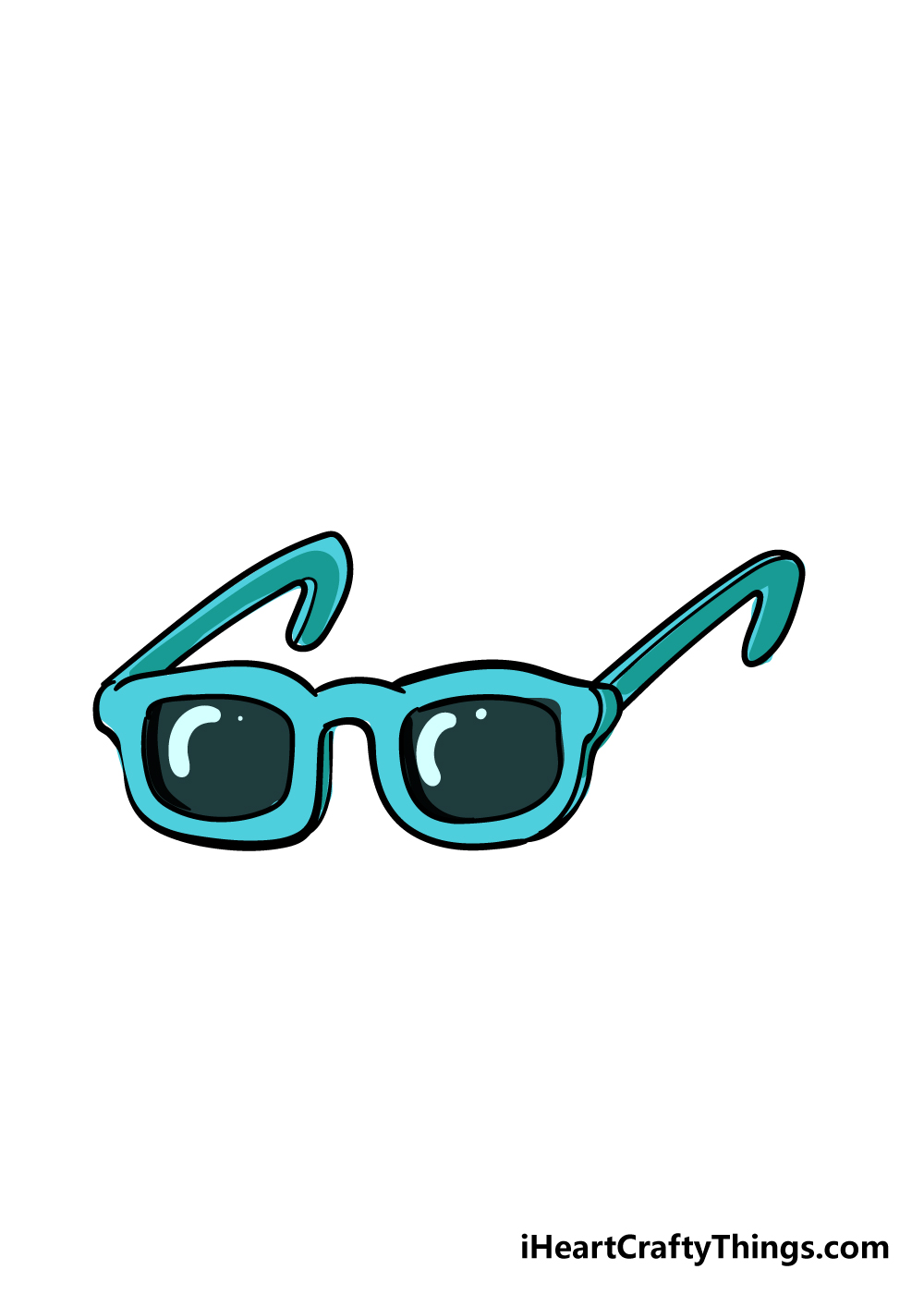 glasses drawing step 6
