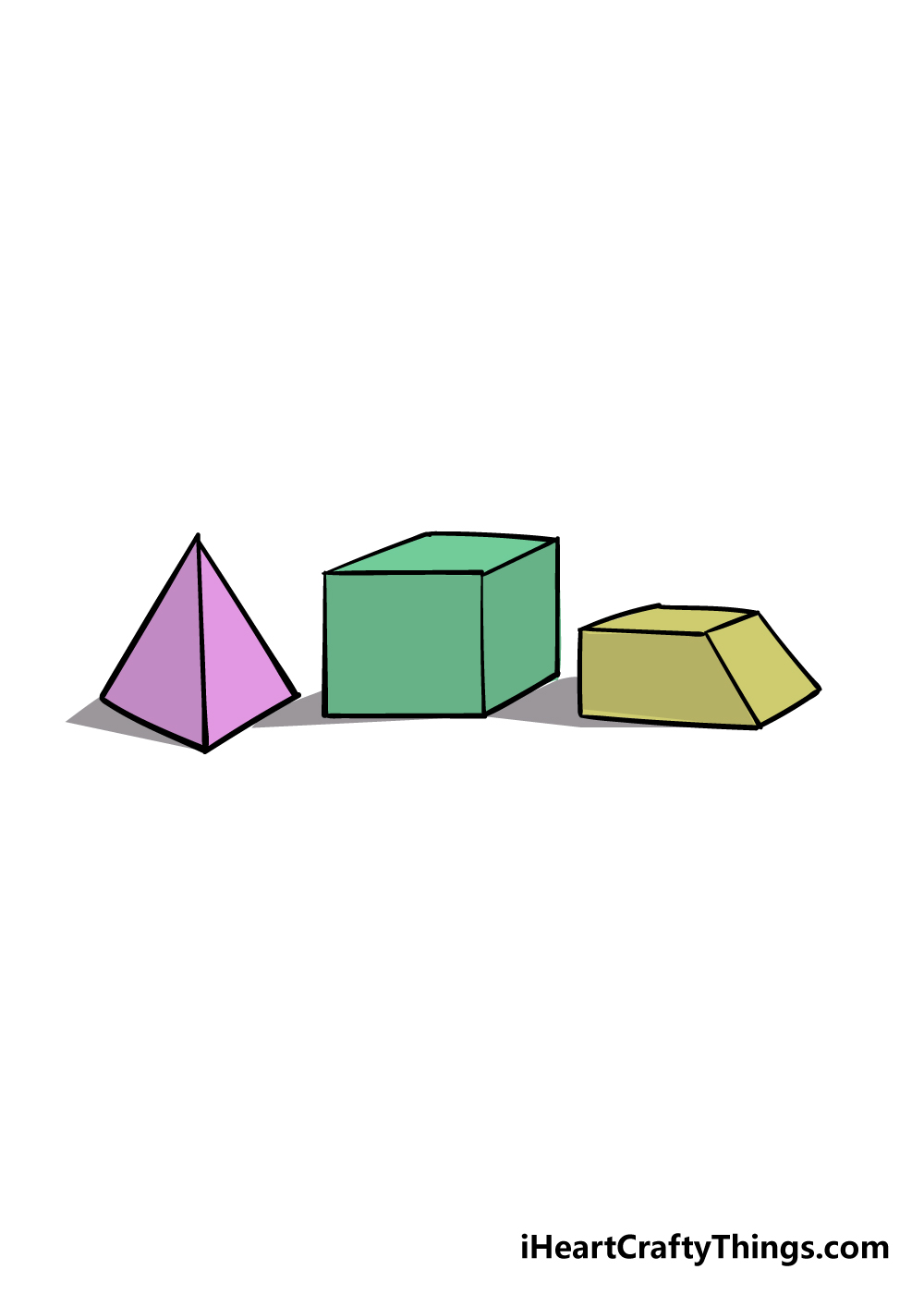3D shapes drawing step 6