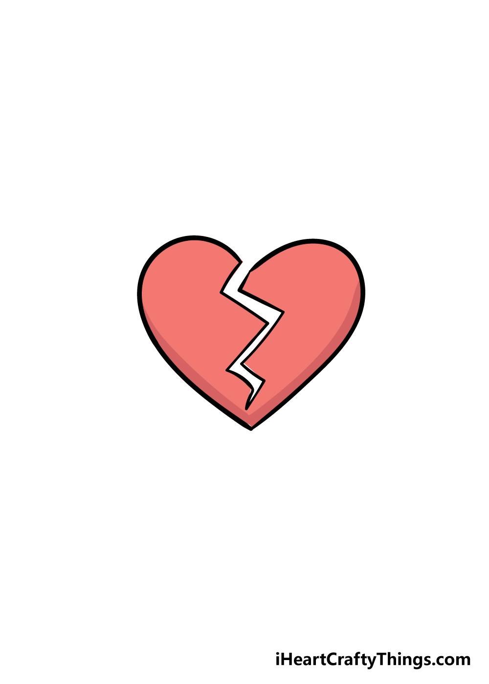 broken heart drawing step 6