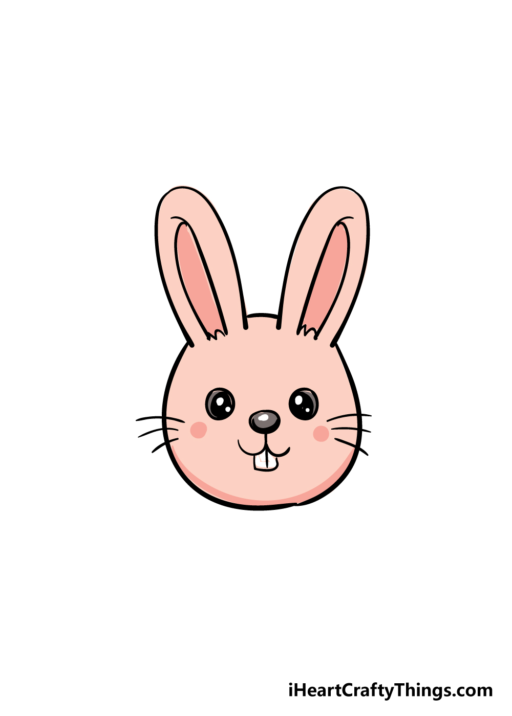 bunny face drawing step 6