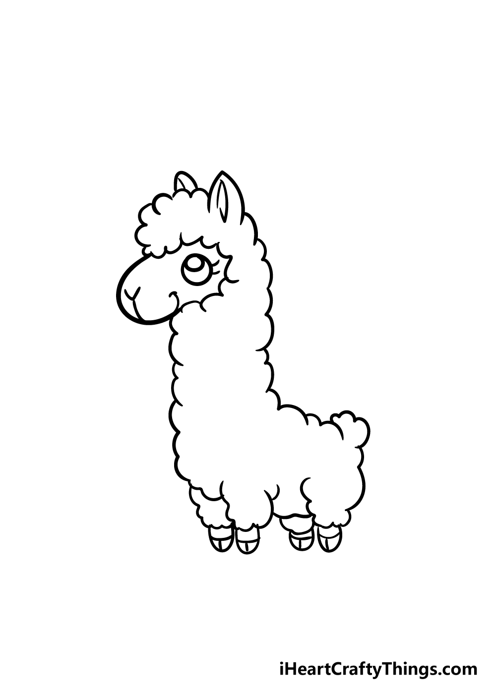 llama drawing step 6