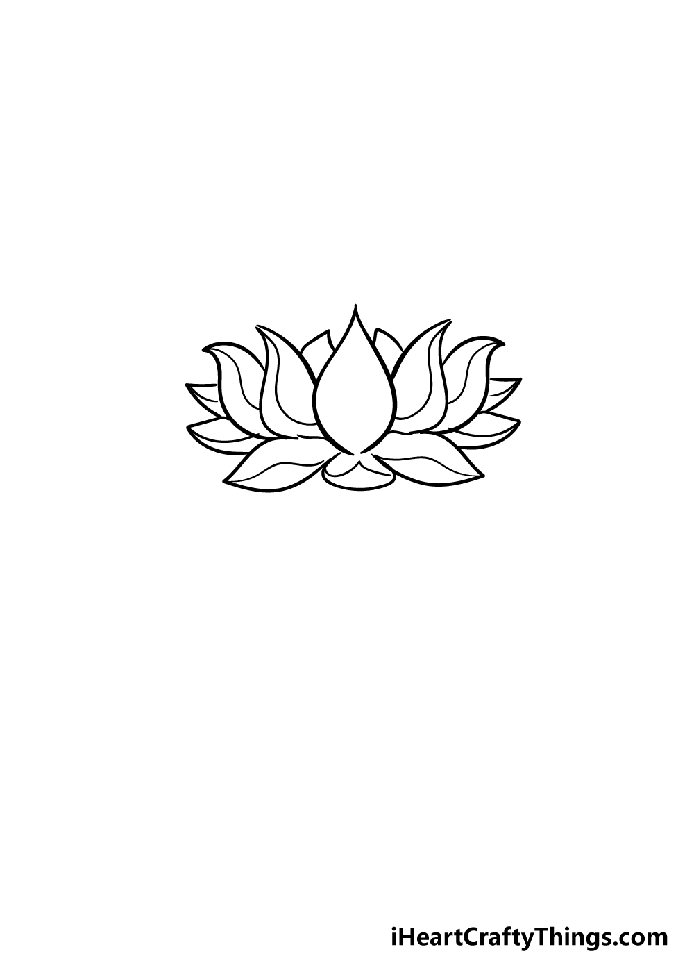 lotus flower drawing step 6