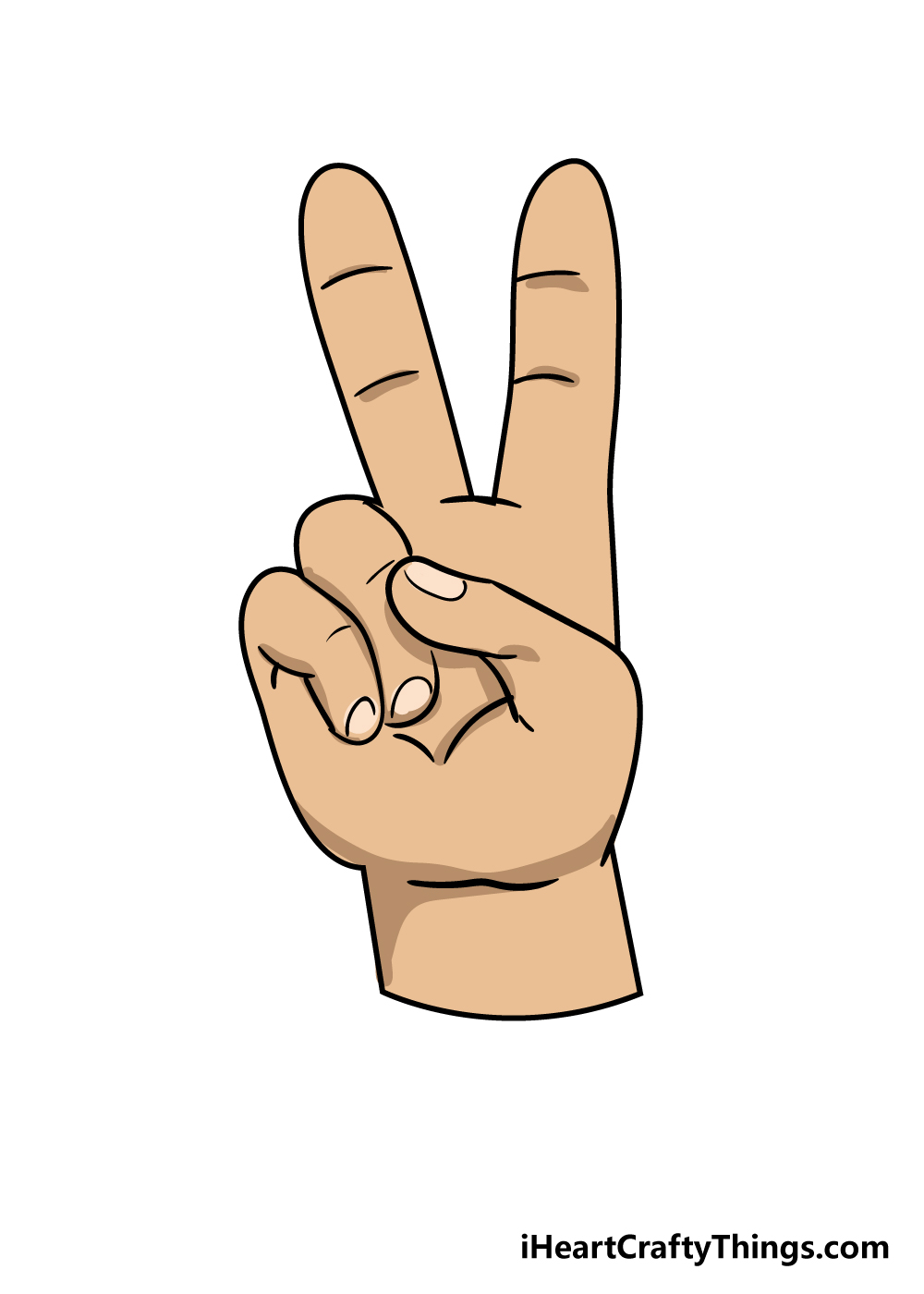 peace sign drawing step 6