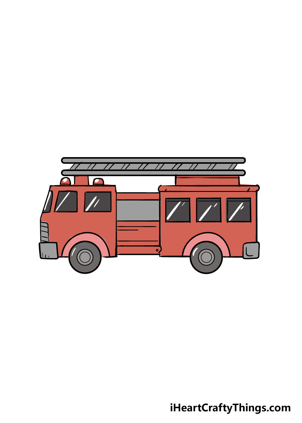 fire truck drawing step 6