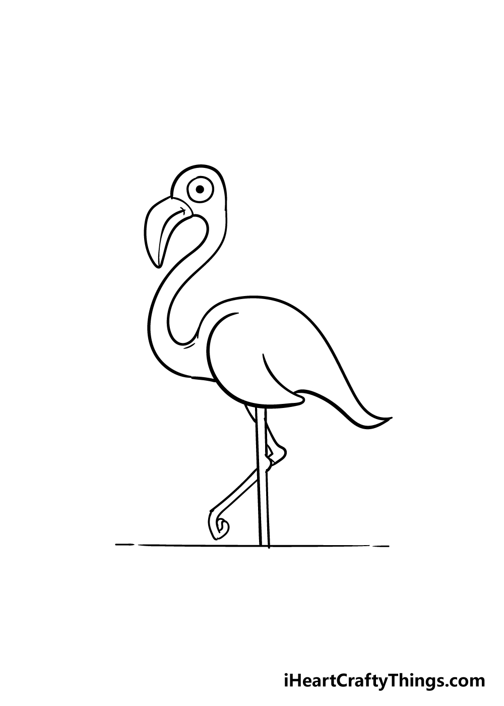 flamingo drawing step 7