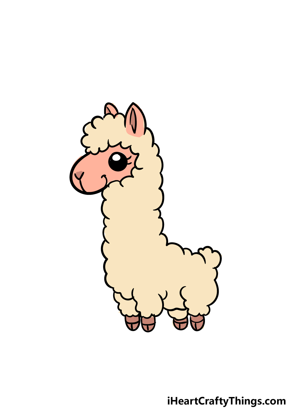 llama drawing step 7