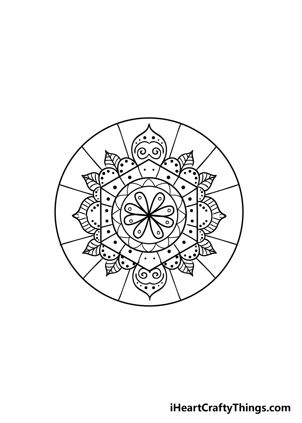 mandala drawing step 7