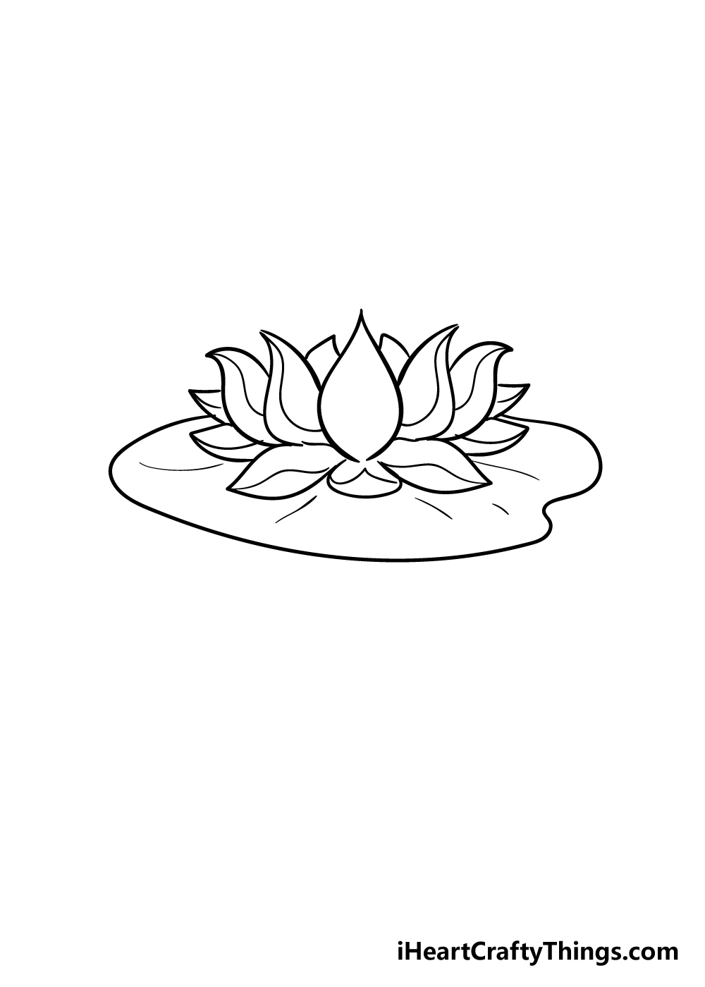 lotus flower drawing step 7