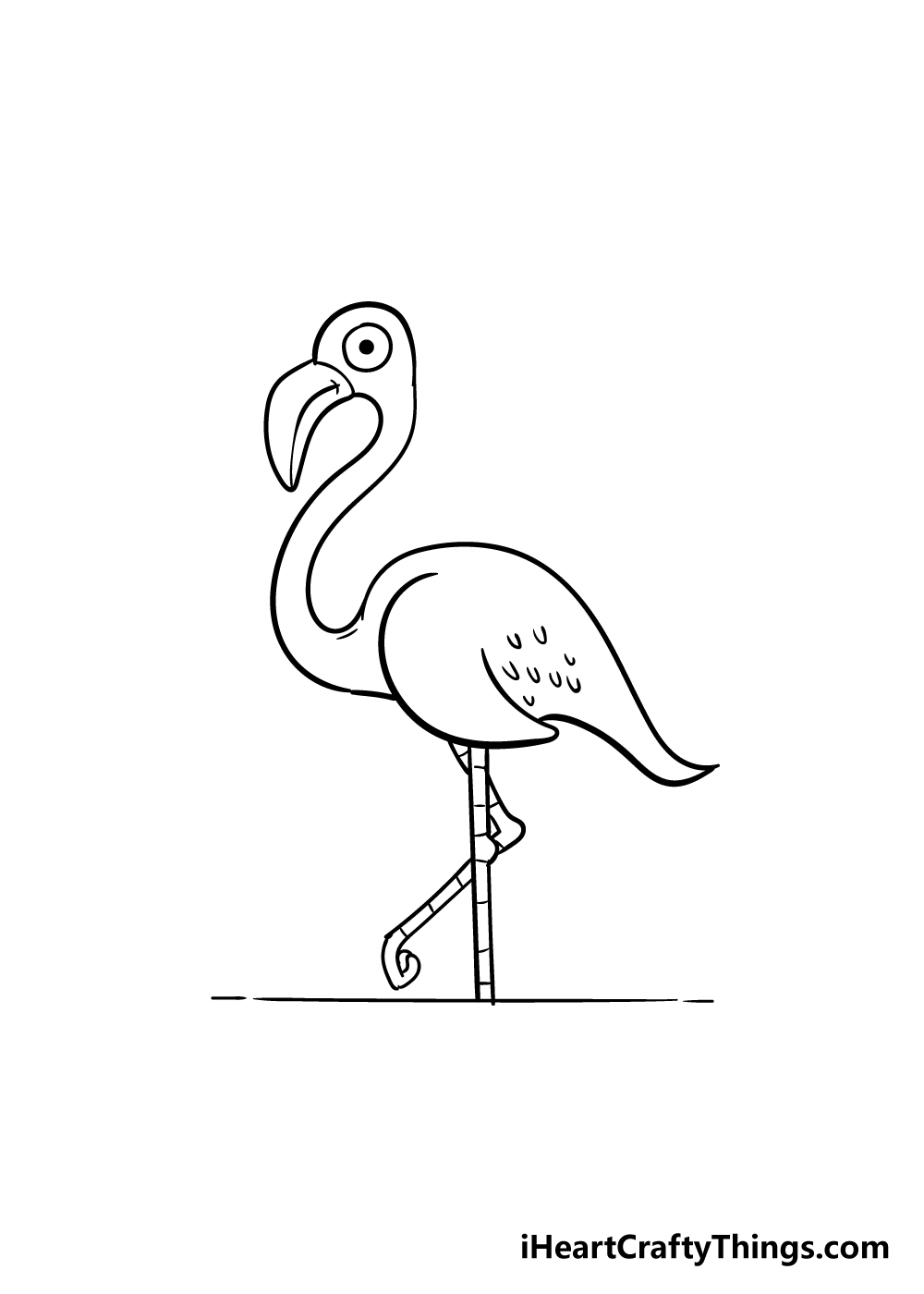 flamingo drawing step 8