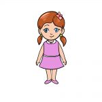 cartoon girl drawing step 9