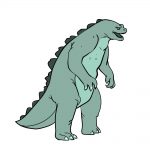 how to draw Godzilla image