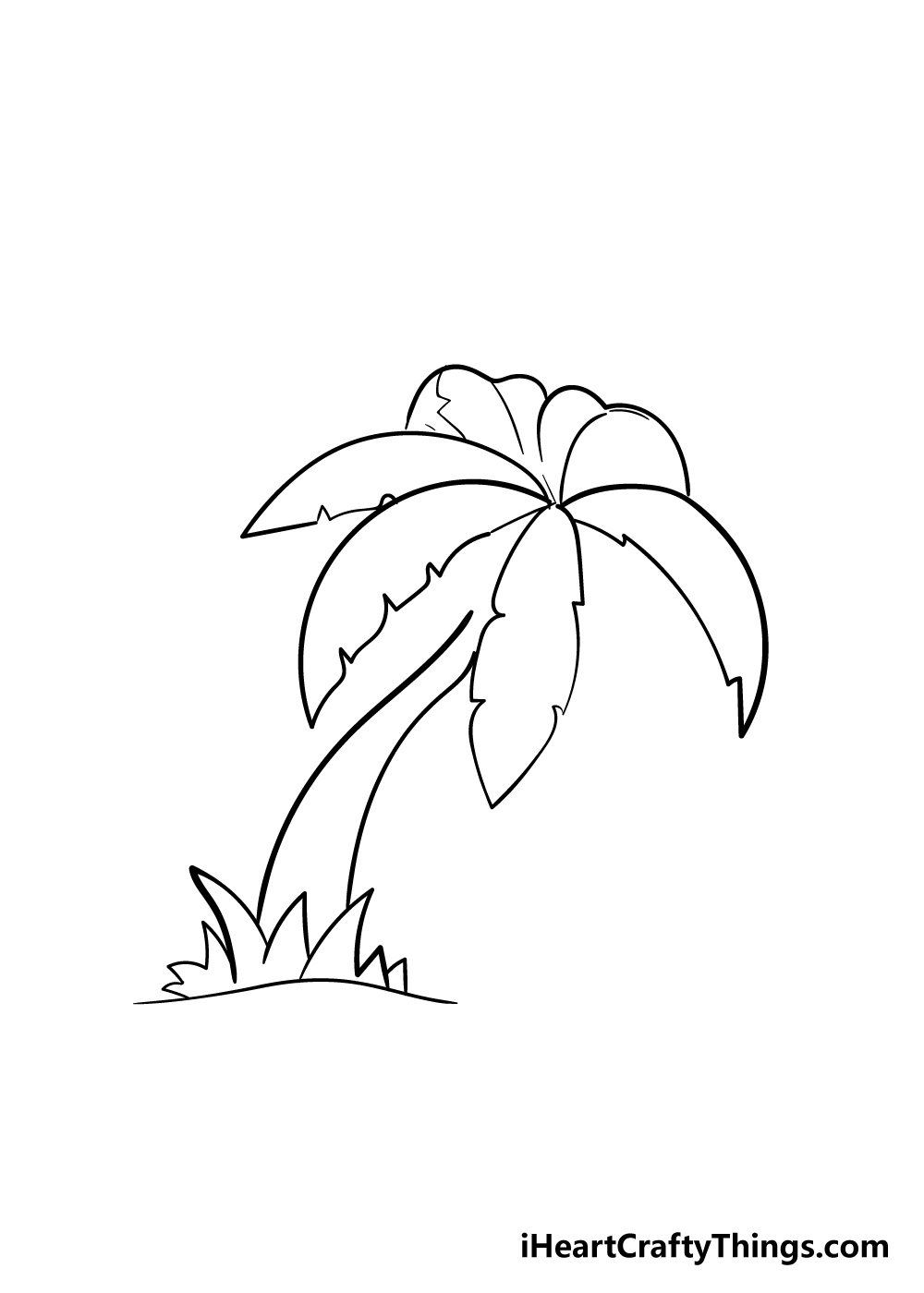 palm tree drawing step 5