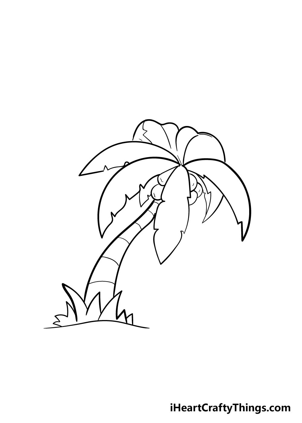 palm tree drawing step 6