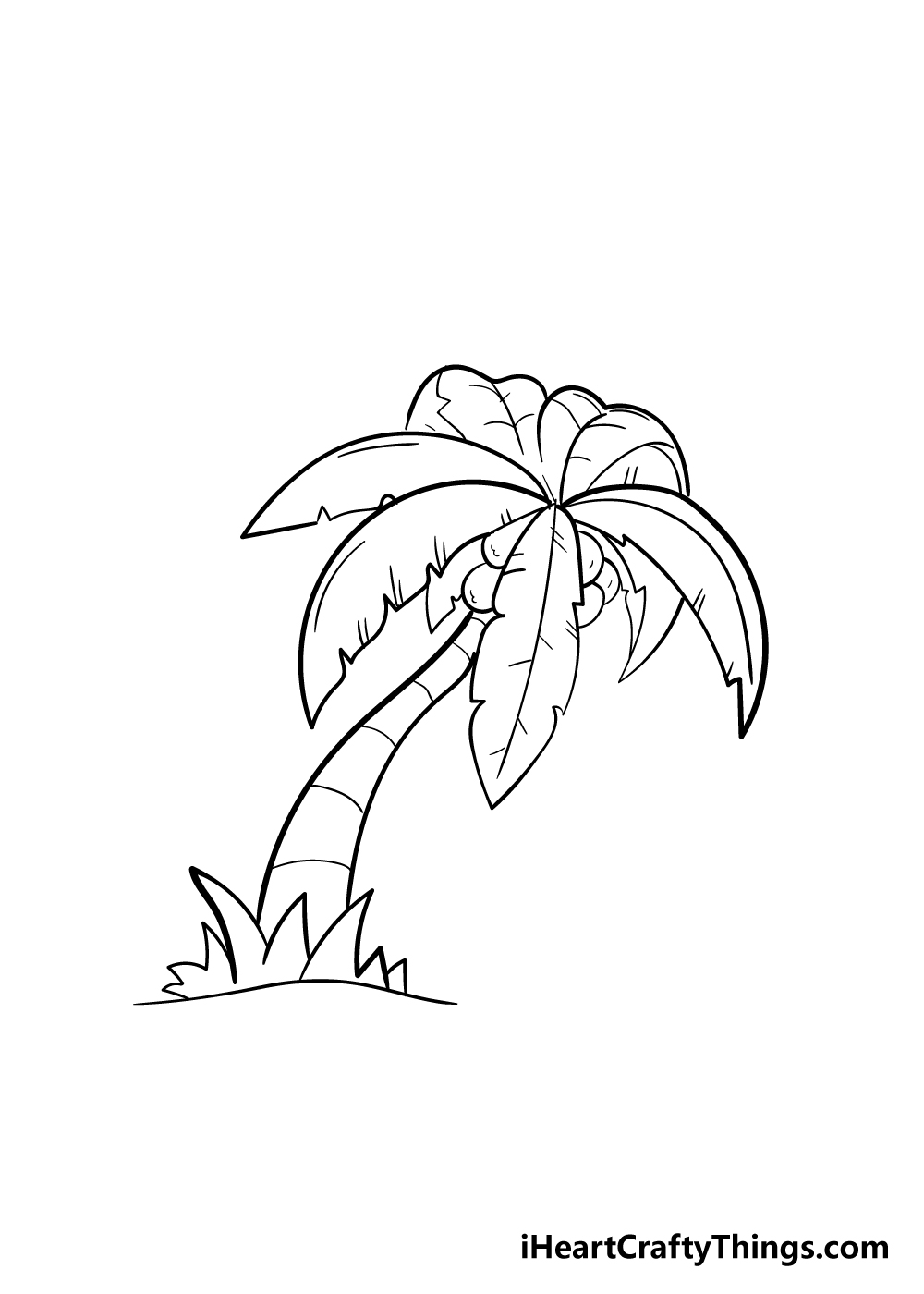 palm tree drawing step 7