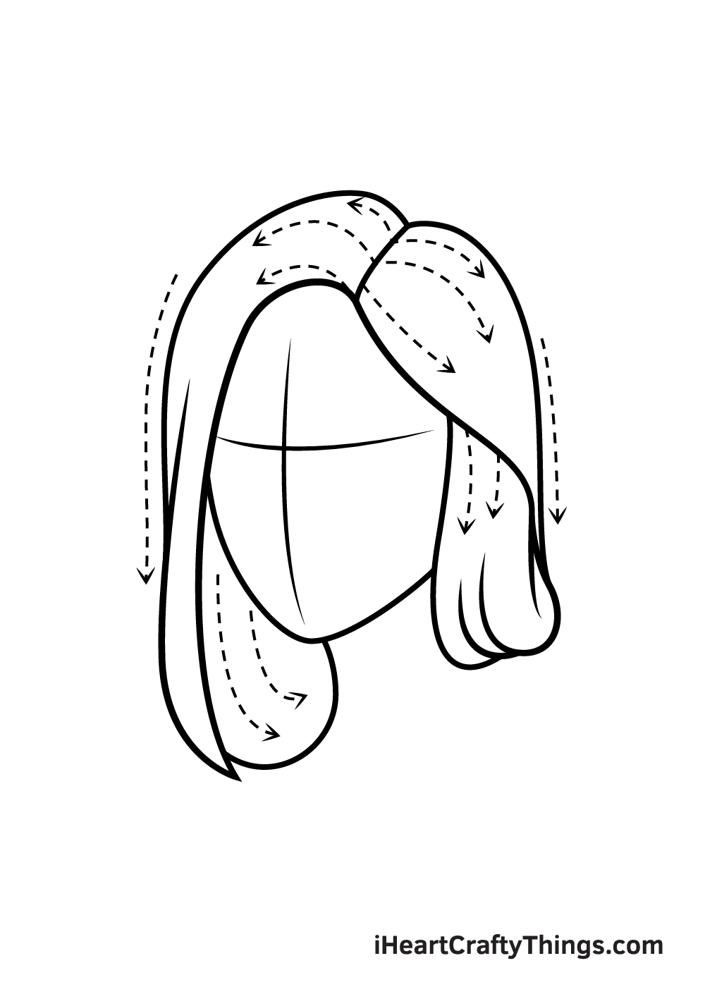 realistic hair drawing step 3