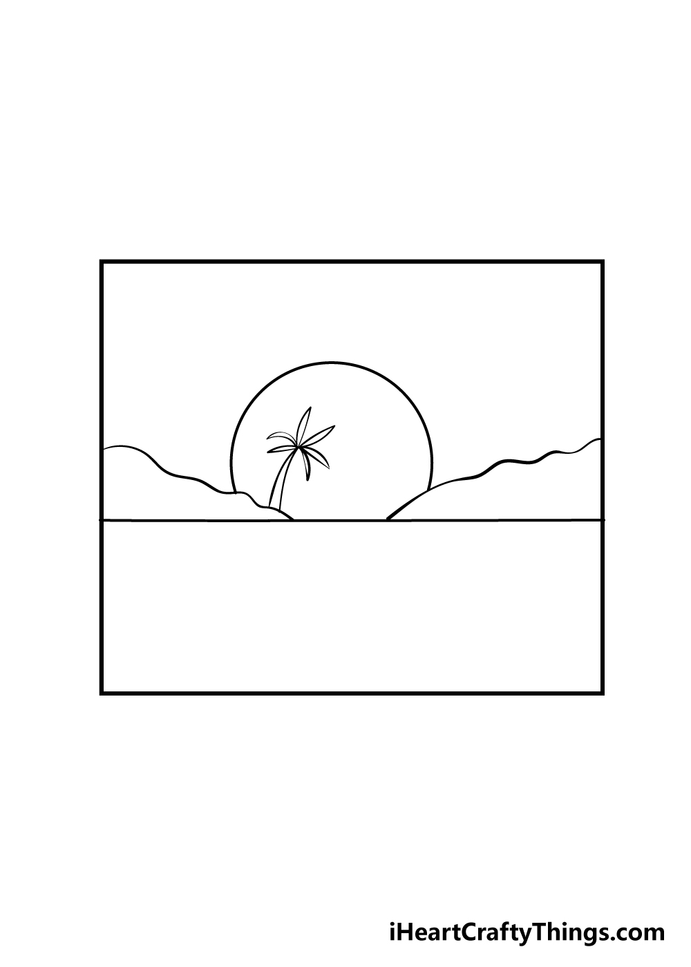 sunset drawing step 4