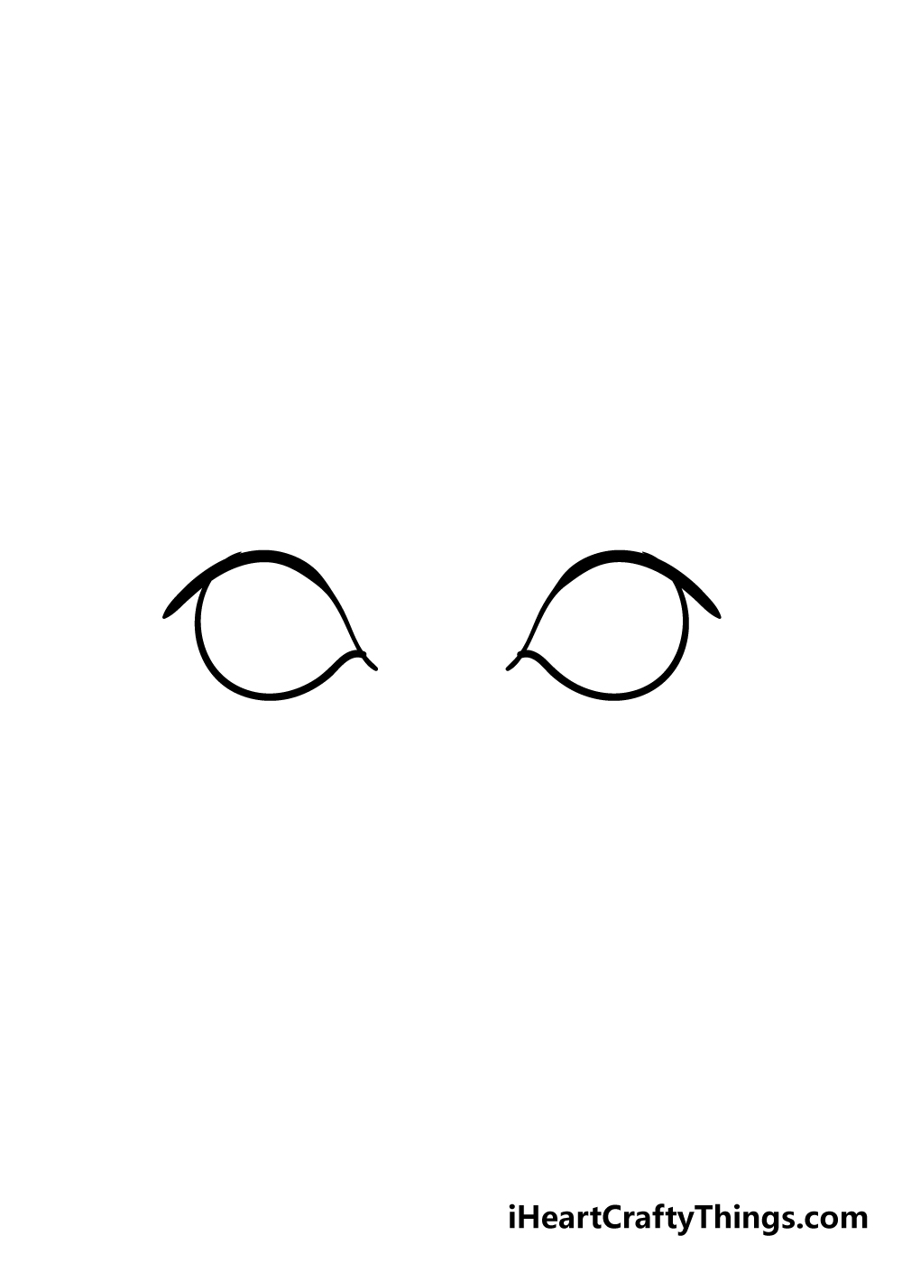 cartoon eyes drawing step 2