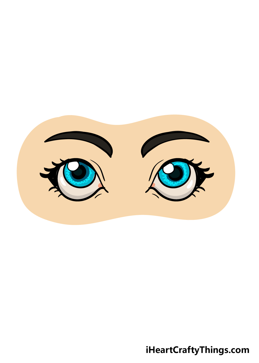 cartoon eyes drawing step 7