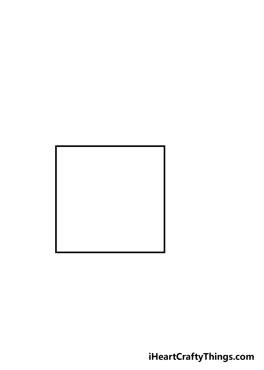 cube drawing step 1