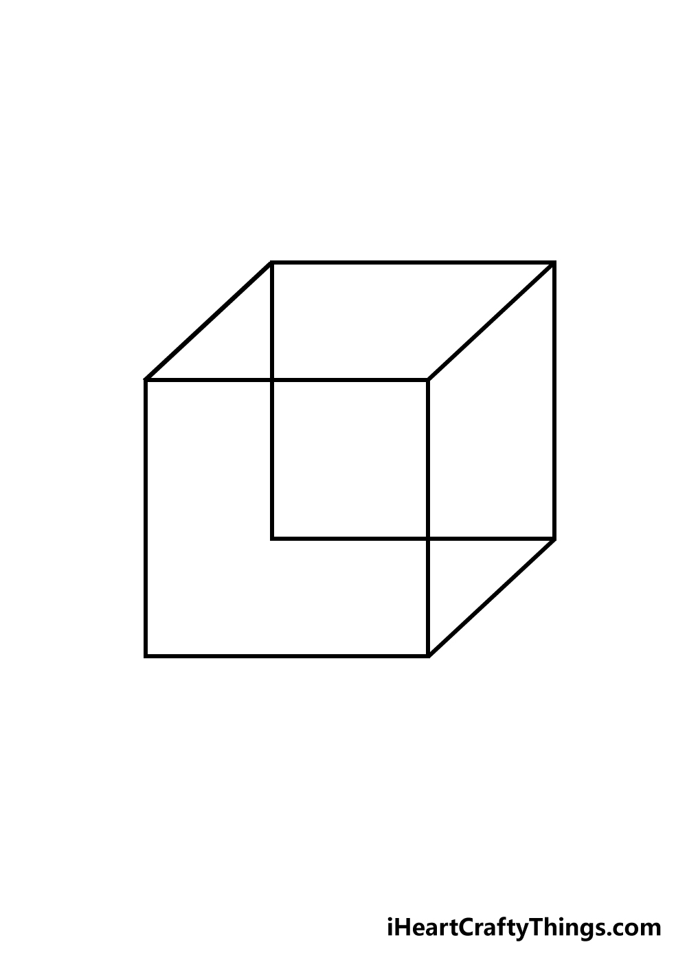 cube drawing step 4