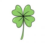 how to draw four-leaf clover image