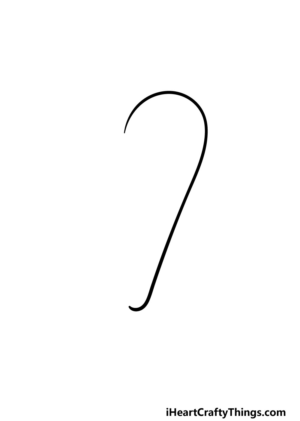 drawing candy cane step 1