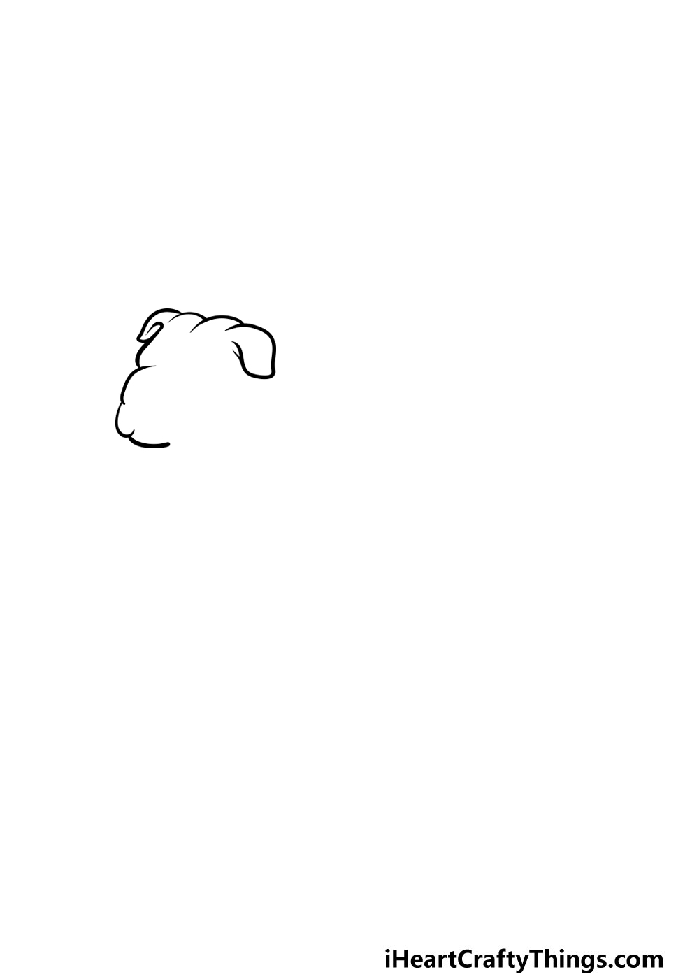 drawing bulldog step 1