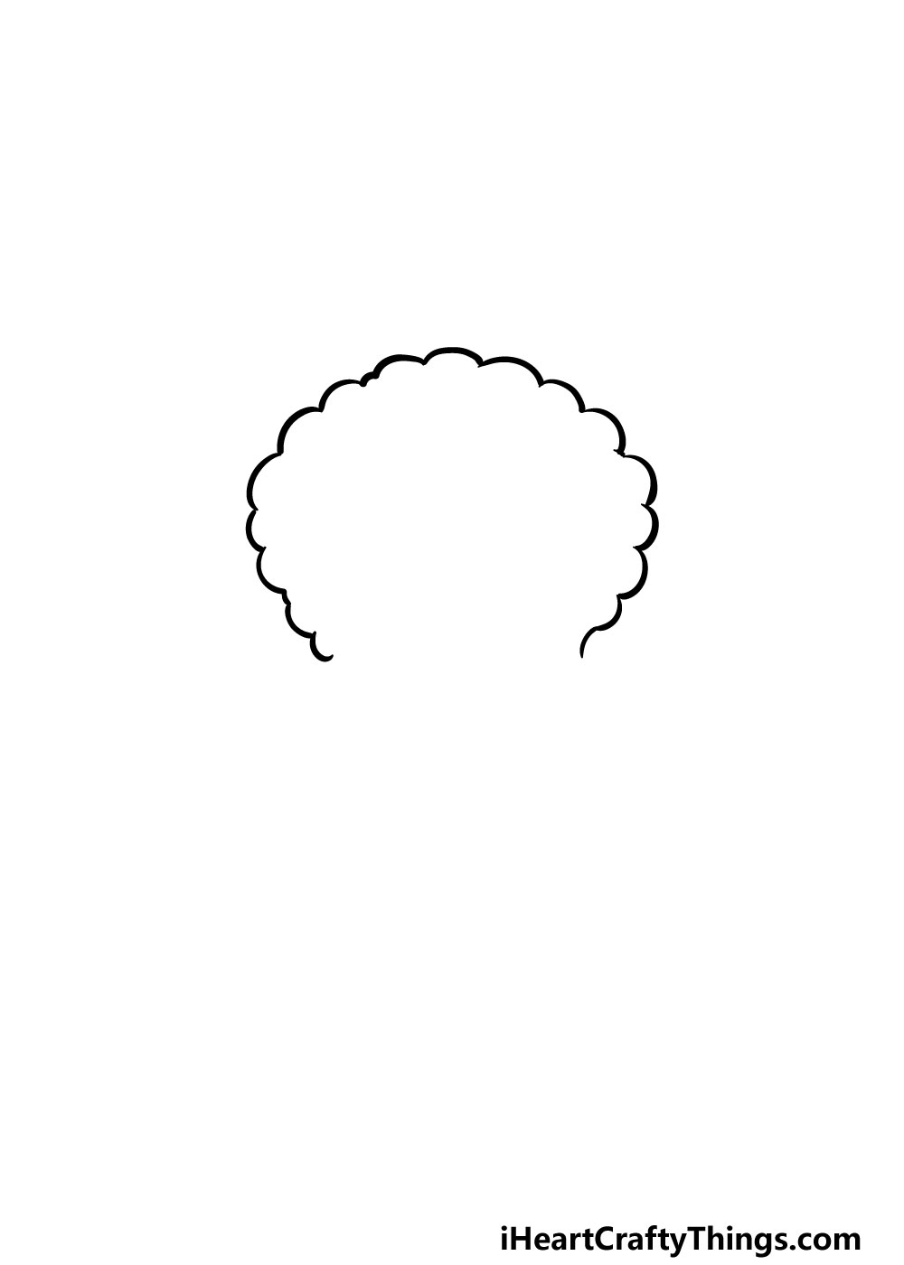 drawing curly male hair step 1