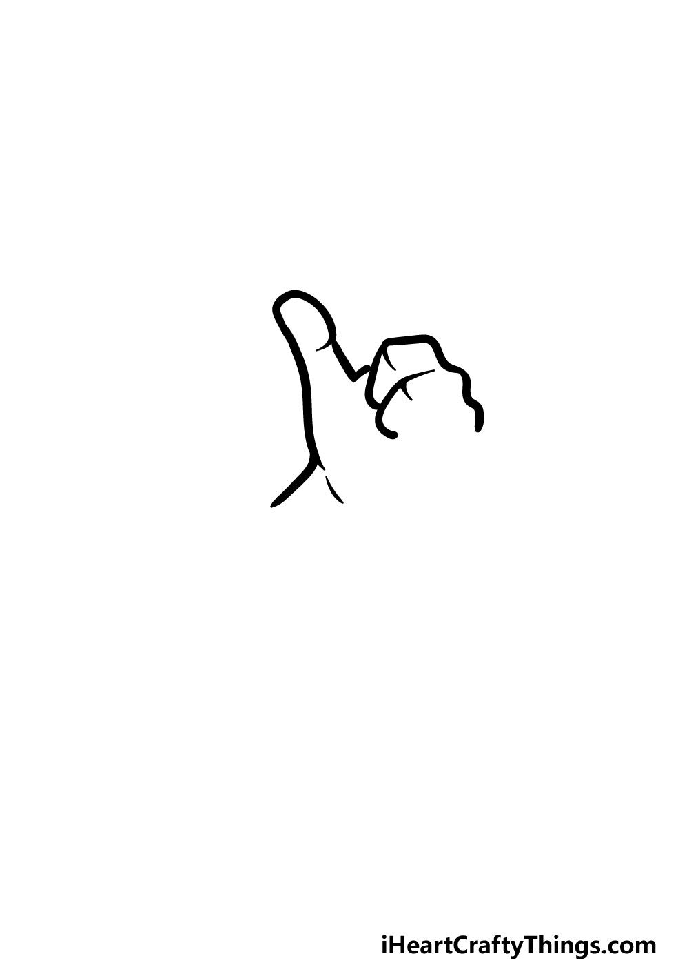 drawing thumbs up step 2