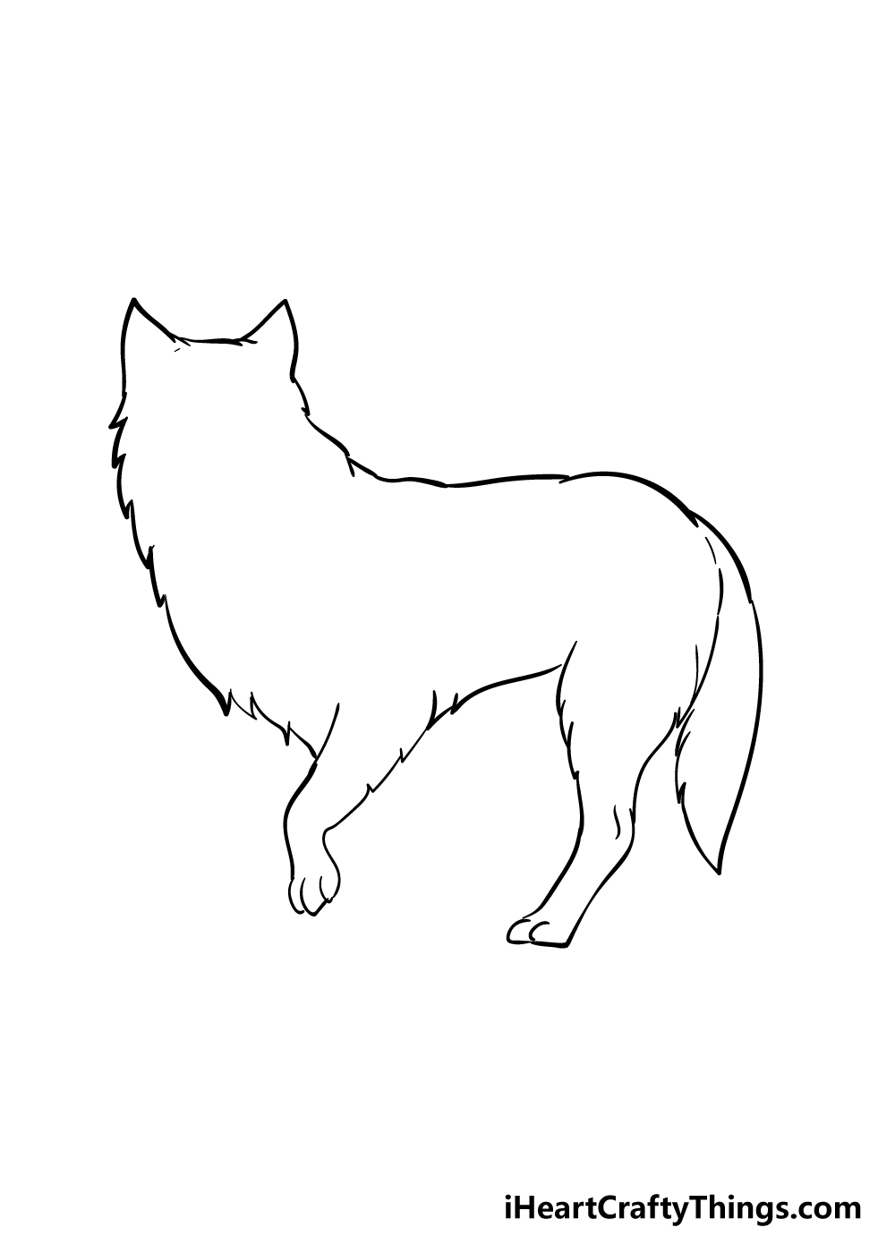 arctic fox drawing step 2
