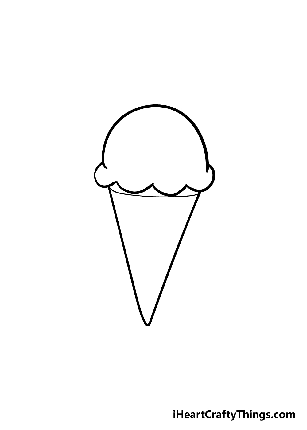 ice cream cone drawing step 2