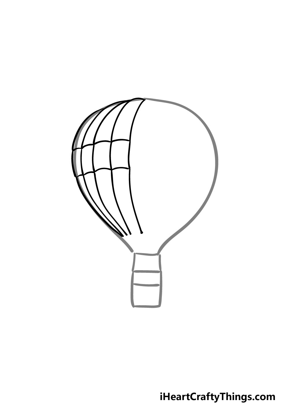 drawing a hot air balloon step 2
