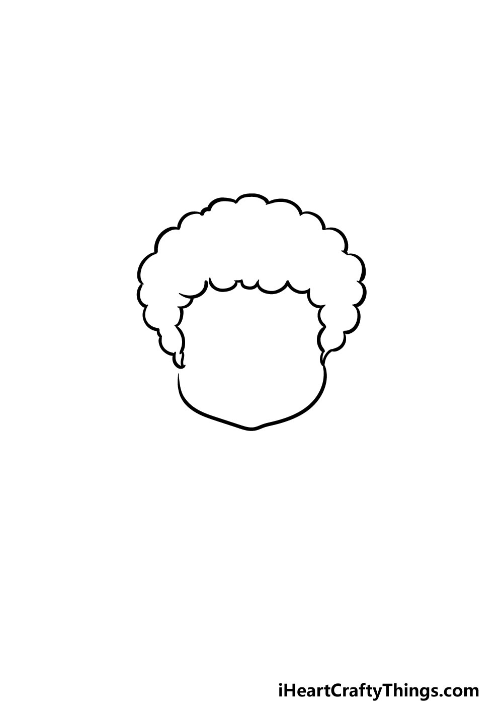 drawing curly male hair step 2