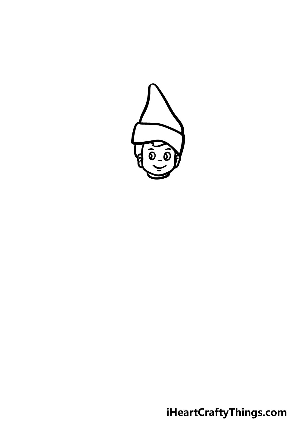 drawing an elf on a shelf step 2
