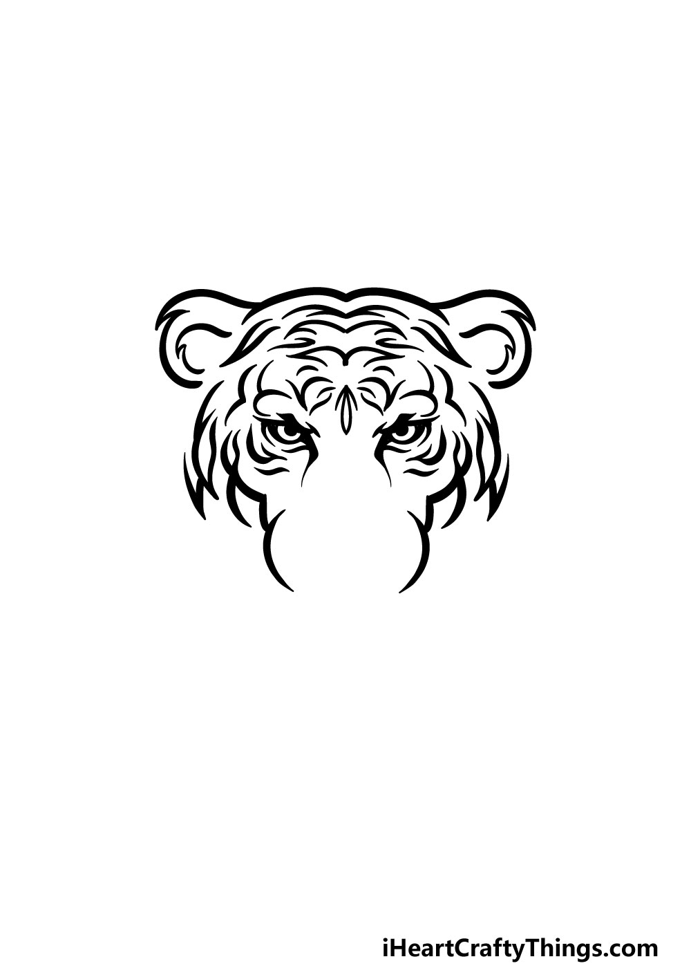 drawing tiger face step 3